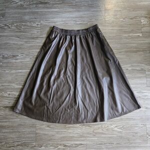 A New Day Brown A-Line Faux Leather Skirt